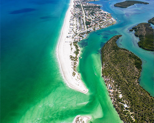 View of Manasota Key from the Gulf side.